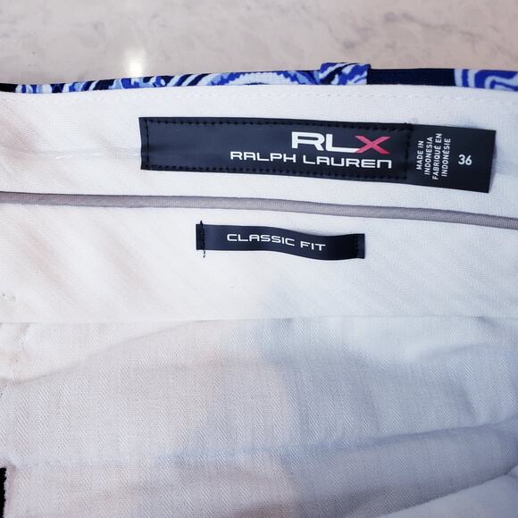 NWT RLX Ralph Lauren Golf New England Prep Blue Paisley Golf Shorts Men's 36 - Picture 2 of 14